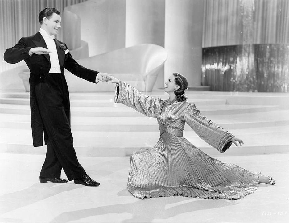 #3 Eleanor Powell and George Murphy dance in a scene from the film ‘Broadway Melody Of 1940’, 1940.