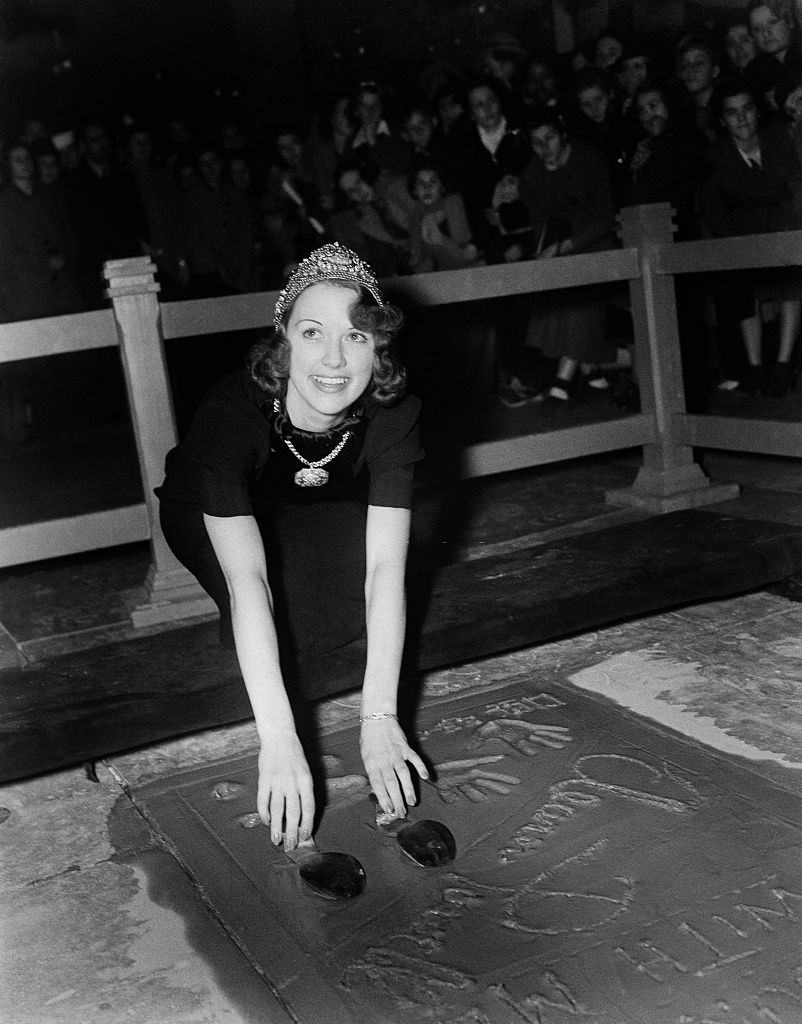 #17 Eleanor Powell has her hands added to cement in front of Grauman’s Chinese Theatre in Los Angeles, 1973.
