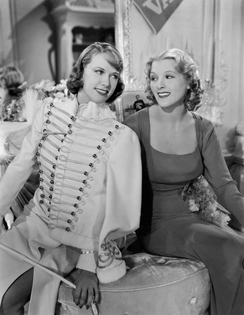 #19 Eleanor Powell and Ilona Massey in a scene from the movie ‘Rosalie’, 1937.