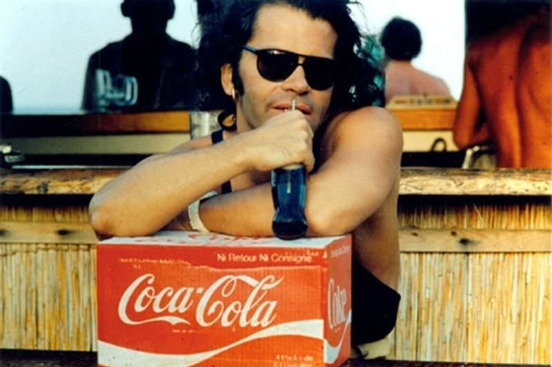 #1 Karl Lagerfeld enjoying the soda, 1950s.