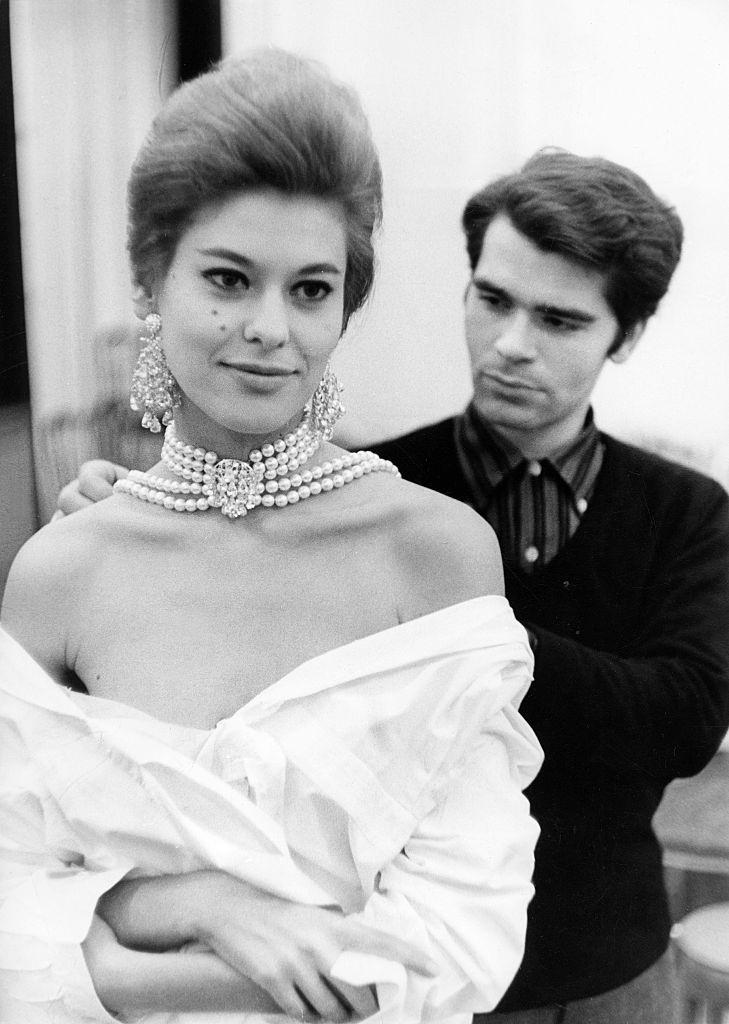 #12 Karl Lagerfeld with a model, 1960s