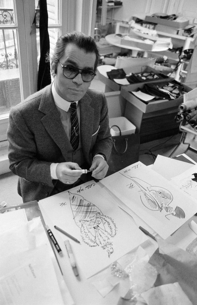 #23 Karl Lagerfeld, artistic director of the Maison Chloé on April 2, 1979