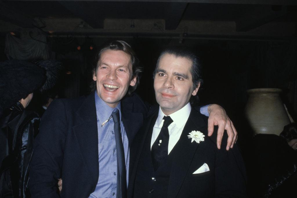 #32 Karl Lagerfeld and the Austrian actor Helmut Berger at the Palace, 1981.