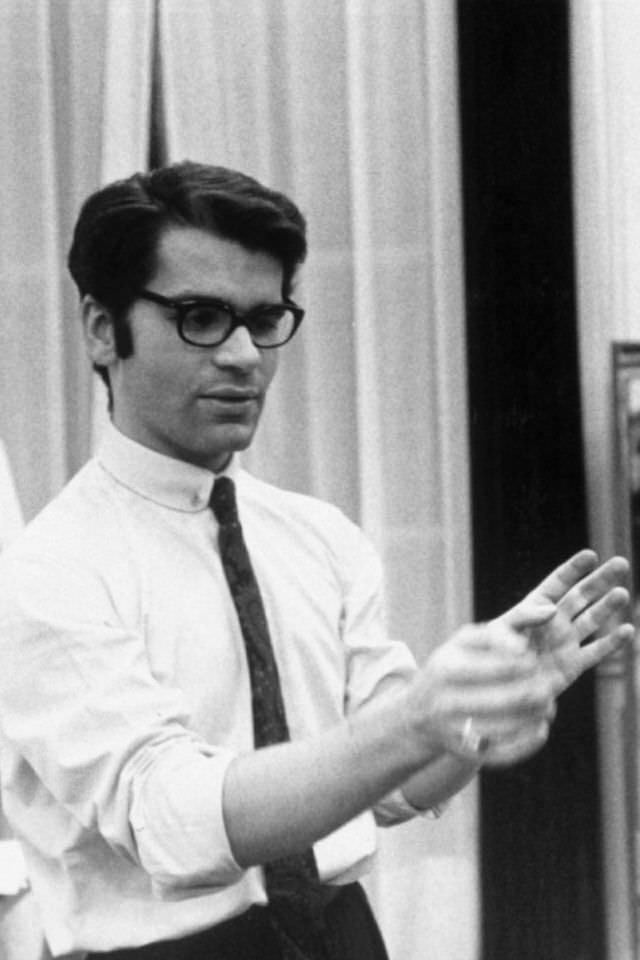#4 Karl Lagerfeld in the glasses, 1950s.