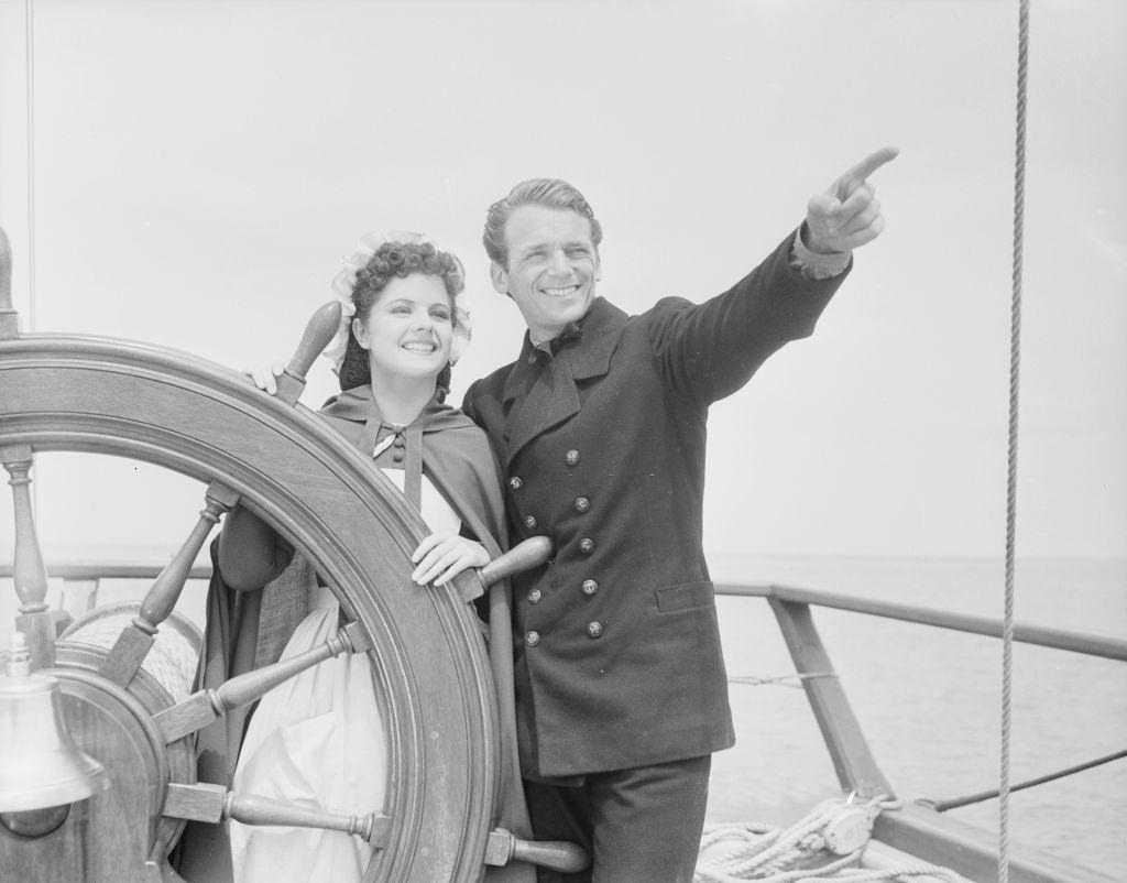 #18 Margaret Lockwood with Douglas Fairbanks in the movie ‘Rulers of the Sea’, 1939.