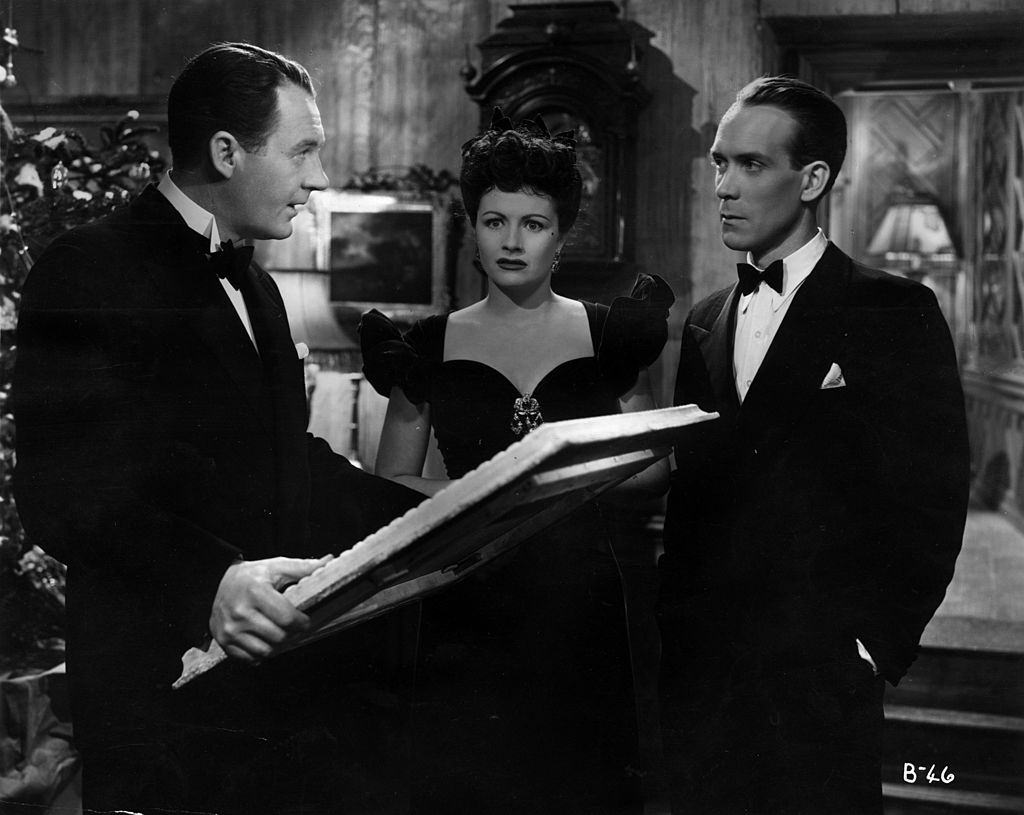 #35 Margaret Lockwood with Ian Hunter and Barry K Barnes in the movie ‘Bedelia’, 1946.