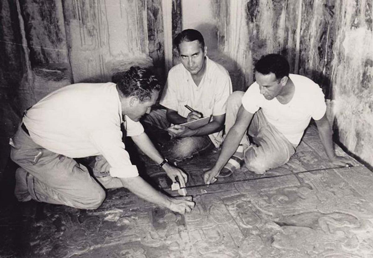 #9 Alberto Ruz discovering the Pakal sarcophagus in Palenque, Mexico.