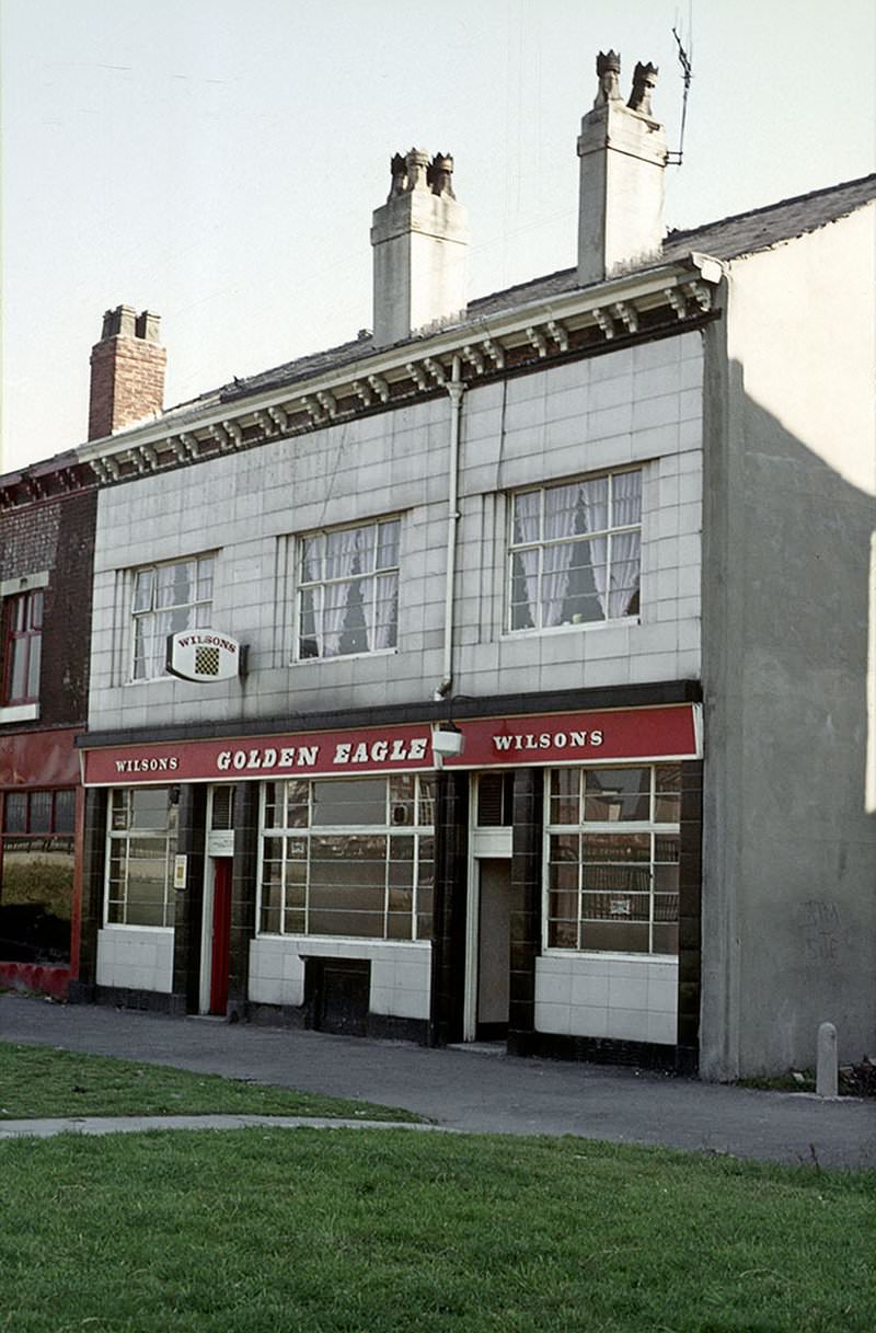 #20 The Golden Eagle pub on Hulme Walk, Hulme, photographed a few years before its closure in 1976