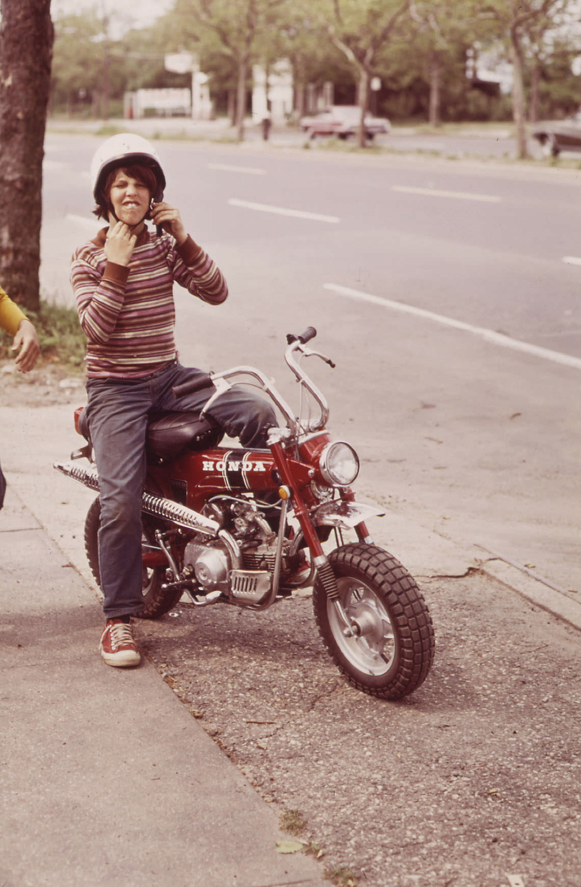 #14 Young New Yorker Ready to Roar Off on His Honda, 1973