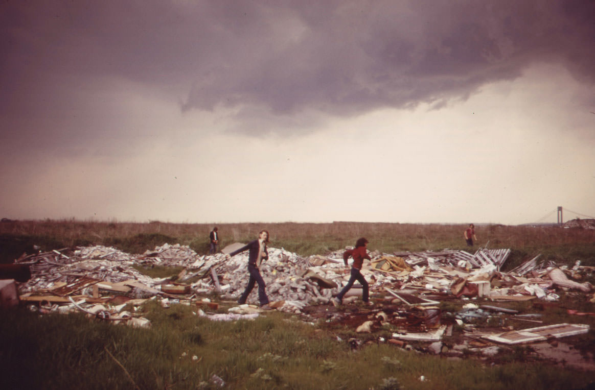 #5 Municipal Incineration Plant and Landfill Dump at Gravesend Bay Serves is a Playground for Neighborhood Boys May, 1973