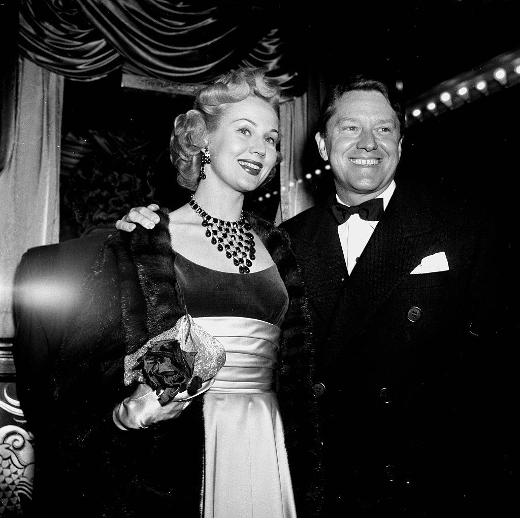 #17 Virginia Mayo with her husband Michael O’Shea a premiere in Los Angeles, 1952.