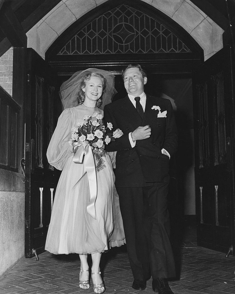 #58 Virginia Mayo with Michael O’Shea Wedding on her wedding day, 1947