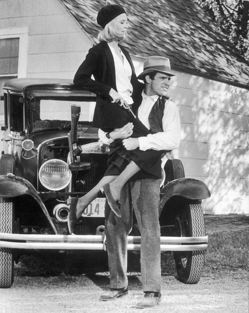 #48 Warren Beatty with Faye Dunaway in the movie ‘Bonnie and Clyde’, 1967.