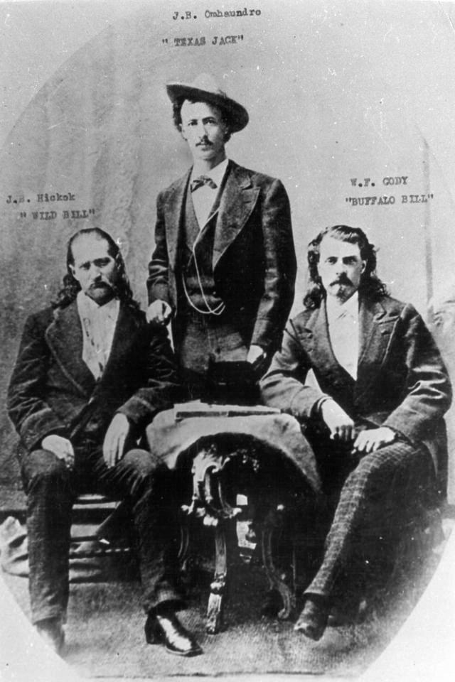 #13 Wild Bill Hickok, Texas Jack Omohundro, and Buffalo Bill Cody as the “Scouts of the Plains” in 1873.