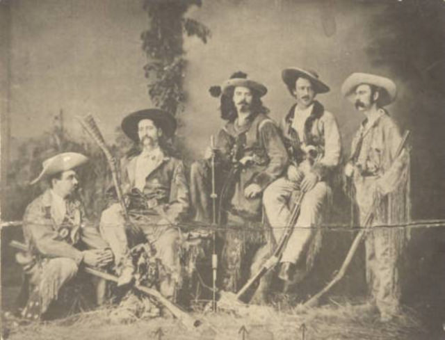 #14 A publicity photo for the show Buffalo Bill Cody put together in 1873. After a few months on stage, Hickok came back west temporarily flush.