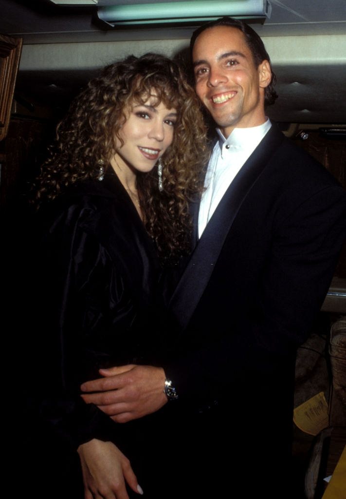 #16 Mariah Carey with her brother Morgan Carey during American Music Awards, 1991.