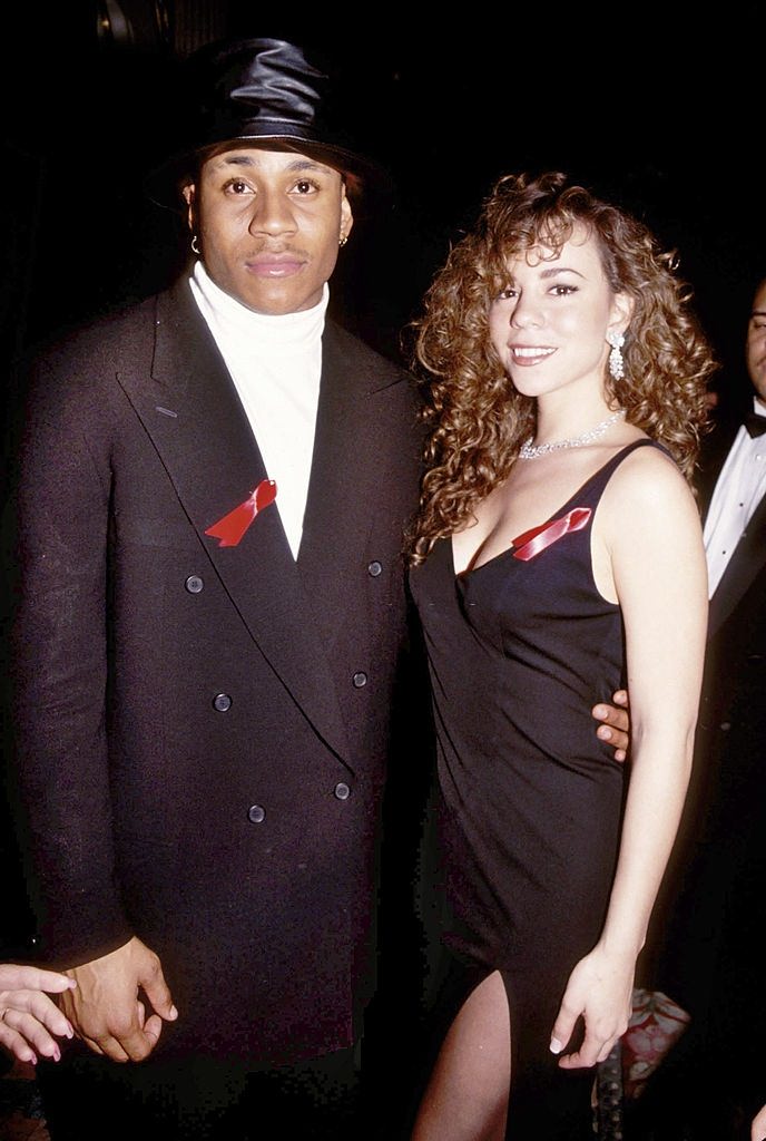 #58 Mariah Carey with L.L. Cool during 20th Annual American Music Awards at Shrine Auditorium