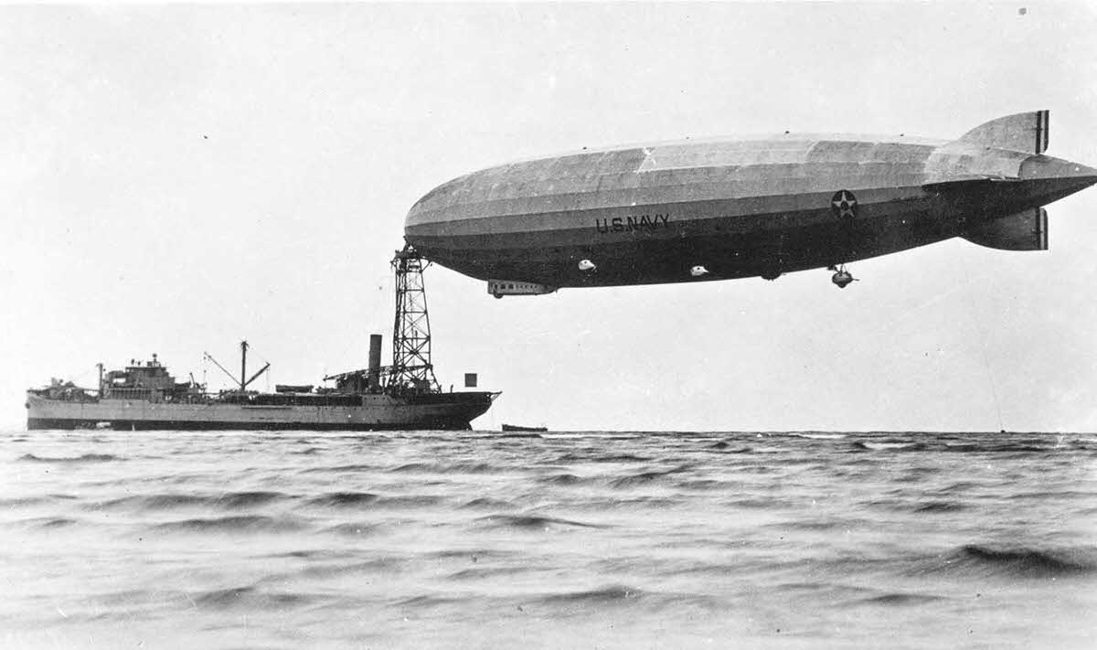 The USS Los Angeles, moored to the USS Patoka.