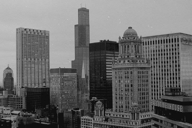 #8 Chicago skyline viewed from 333 N. Michigan, 33rd Floor, 1974