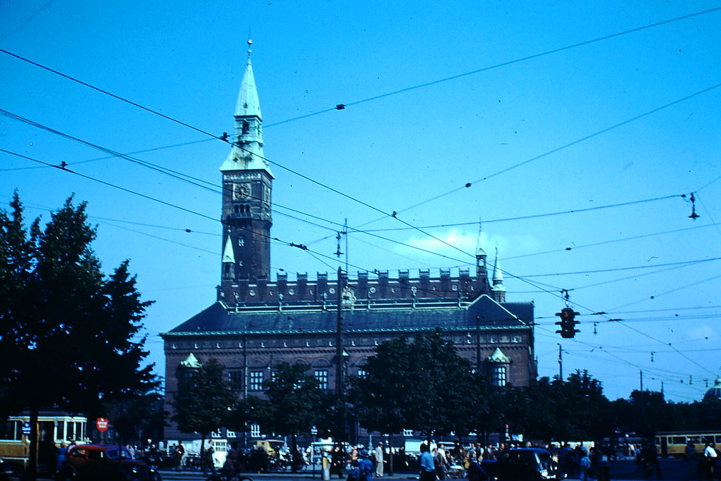 #7 City Hall in Copenhagen, Denmark, 1940s.