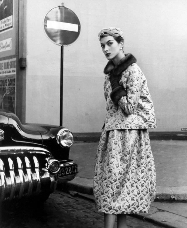 #22 Rose Marie Reid in a cocktail ensemble by Jacques Fath, photo by Regina Relang, Paris, 1953