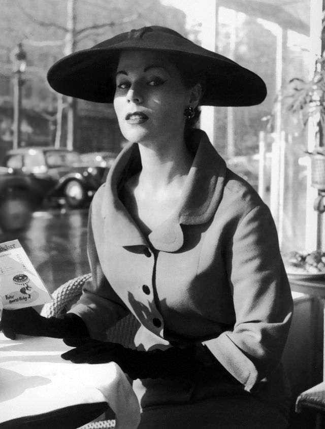 #23 Stella Tenbrook in suit by Jacques Fath, photo by Regina Relang, Paris, 1953