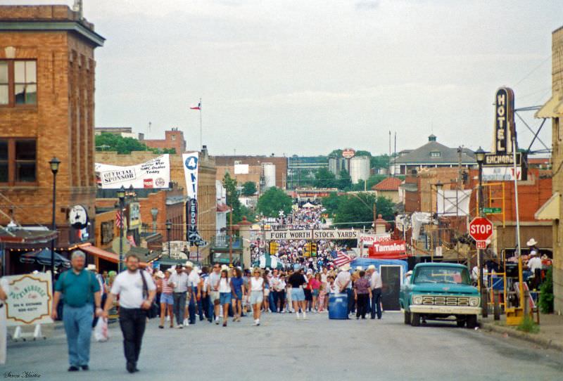#10 Exchange Avenue during Chisholm Trail Roundup, Ft. Worth Stockyards, June 1993