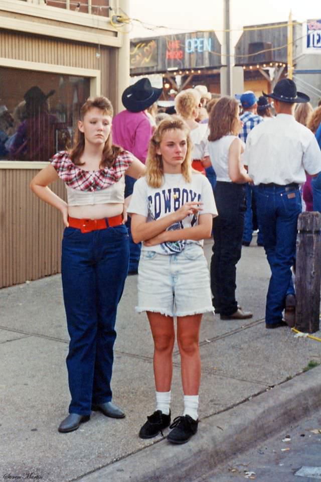 #16 Teenage girls watching scene, Ft. Worth Stockyards, June 1993