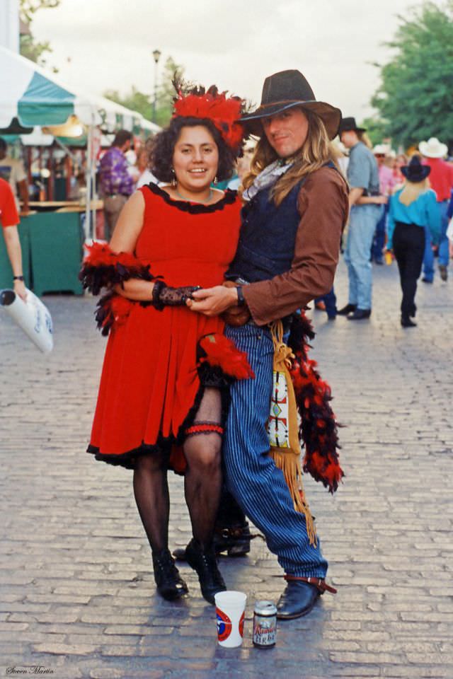 #3 A costumed couple during the 1993 Chisholm Trail Roundup at the Ft. Worth Stockyards, June 1993