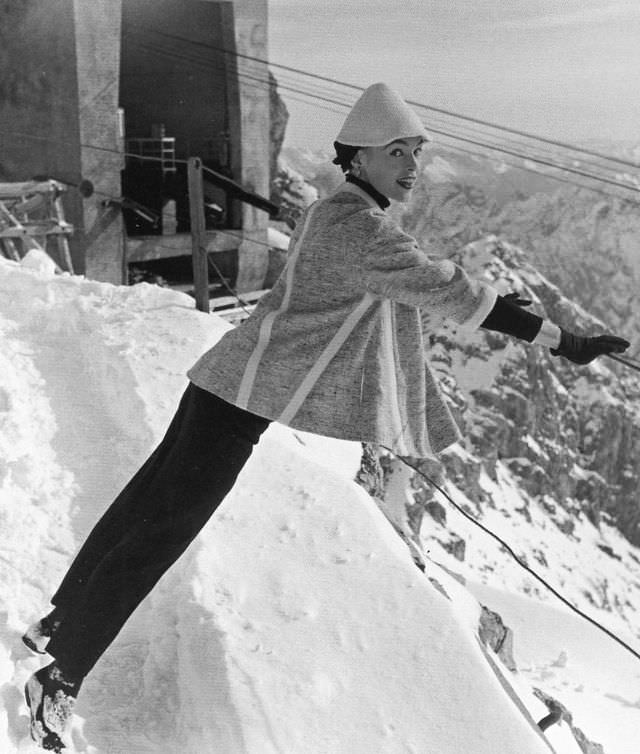#11 Joan Olson in a smock jacket by Bessie Becker, 1953