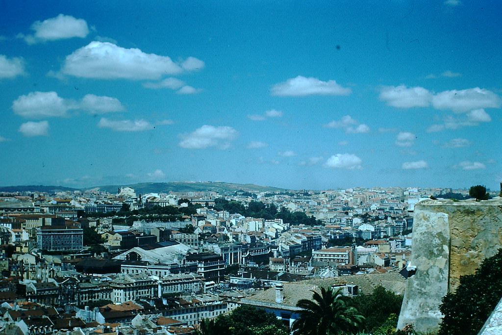 #12 City from Rampart Old Moorish Fort, Lisbon, 1950s.
