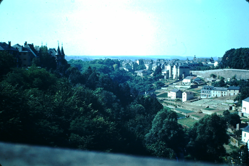 #2 City from Rail Bridge, Luxembourg, 1949.