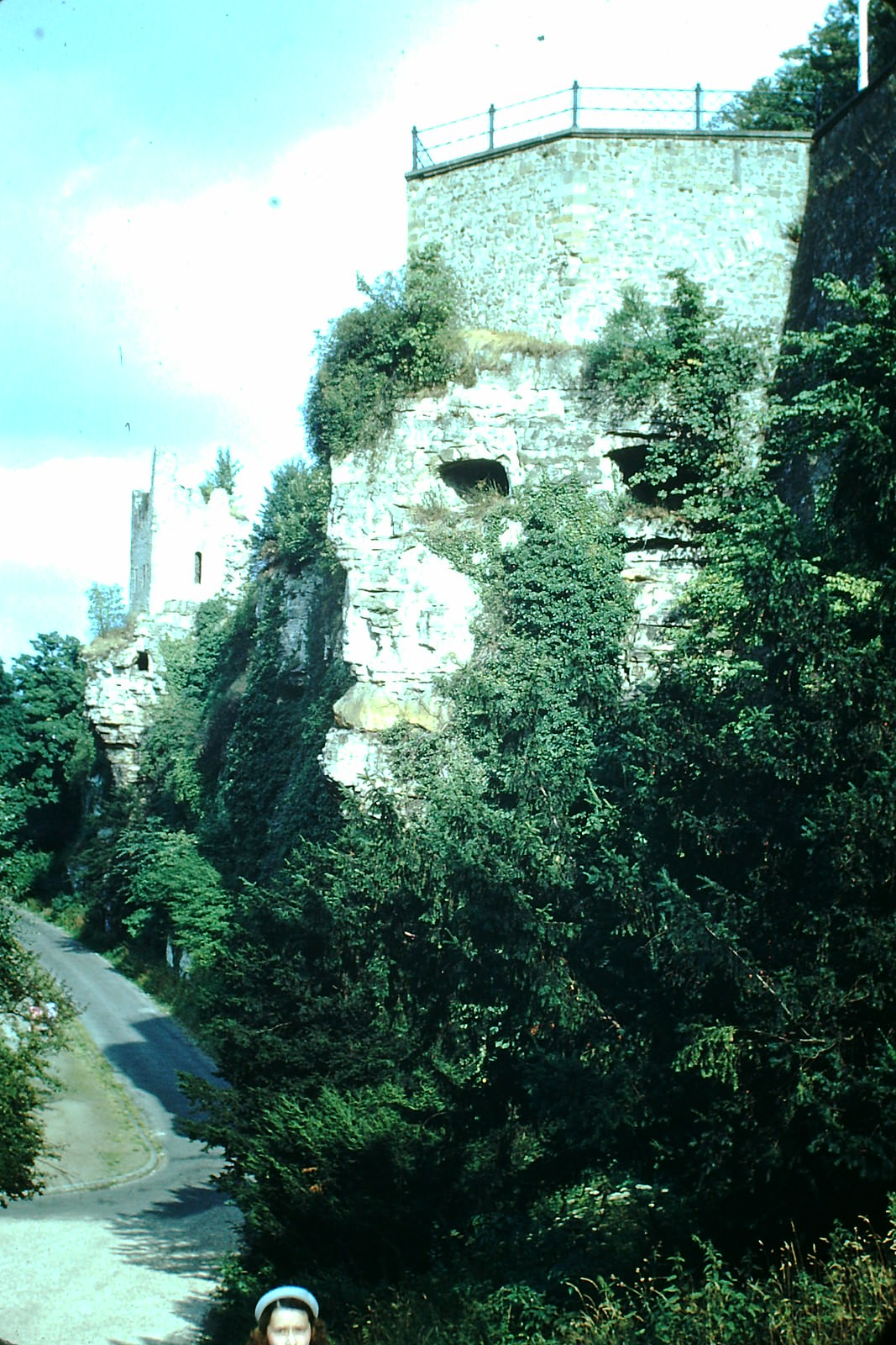 #6 Old Fort in portholes into Caverns, Luxembourg, 1949.