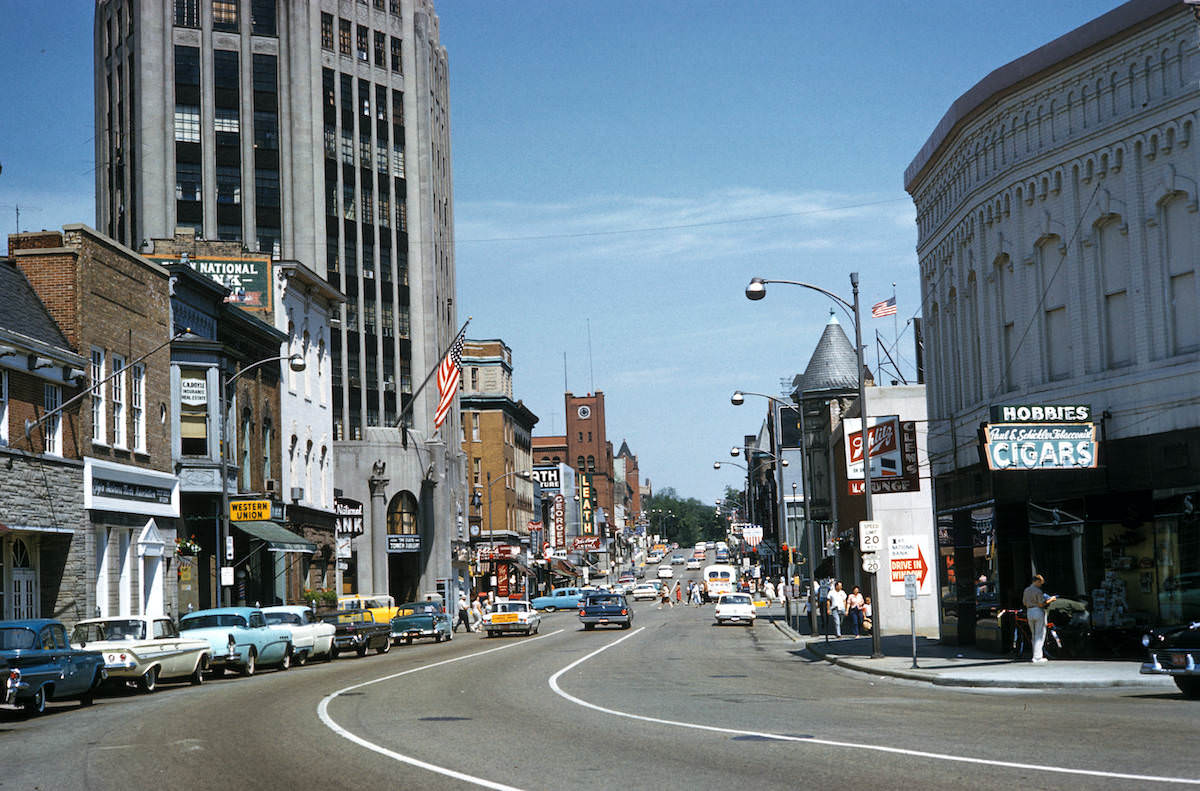 #15 Chicago, suburban Elgin, Chicago Street in central business district 1967