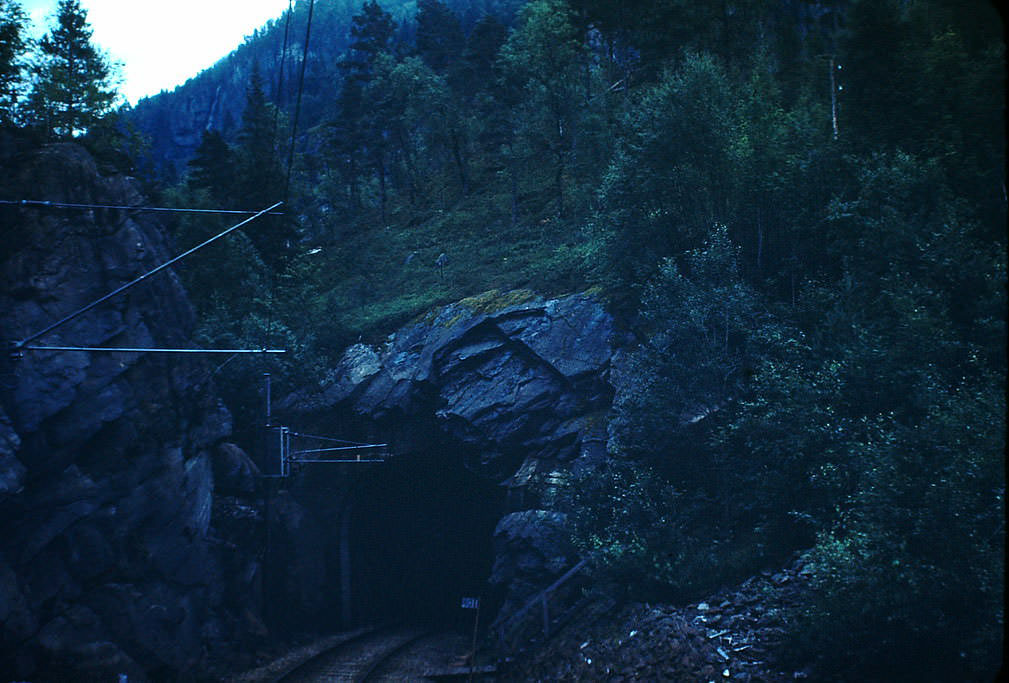 #61 Tunnel Between Voss and Granvin, Norway, 1940s.