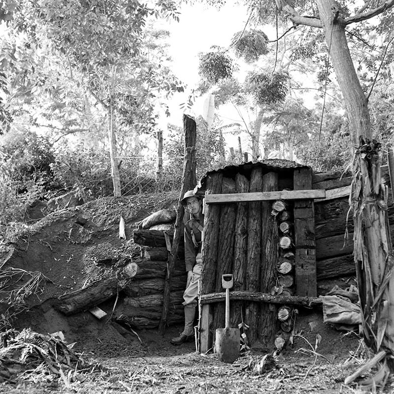 #10 A hastily constructed defense bunker, Hawaii, early 1942.