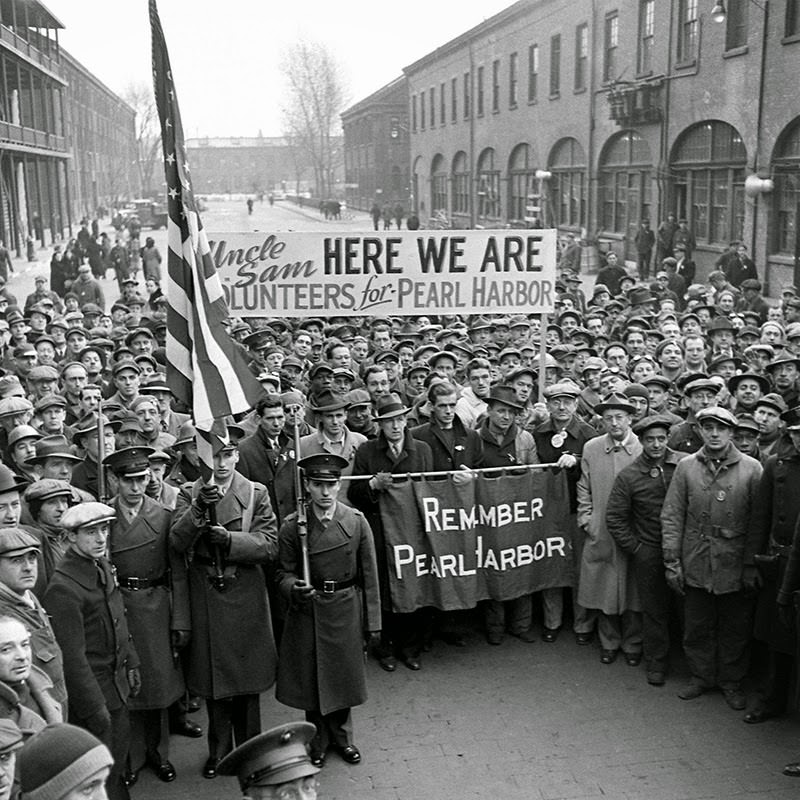 #2 A rally at the Brooklyn Navy Yard, December 1941.