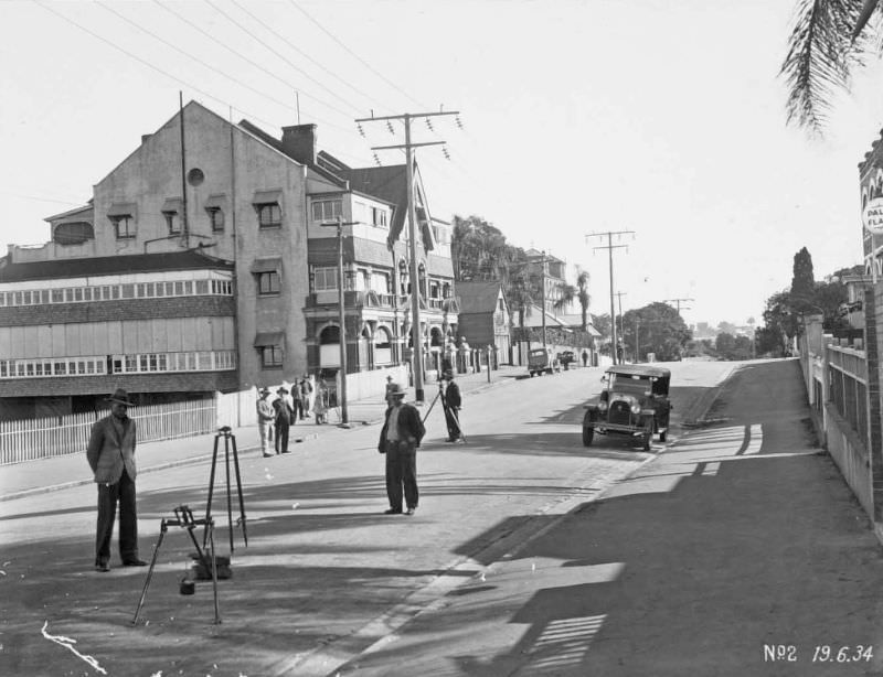 #28 Baseline measurement in Bowen Terrace, Brisbane, June 1934