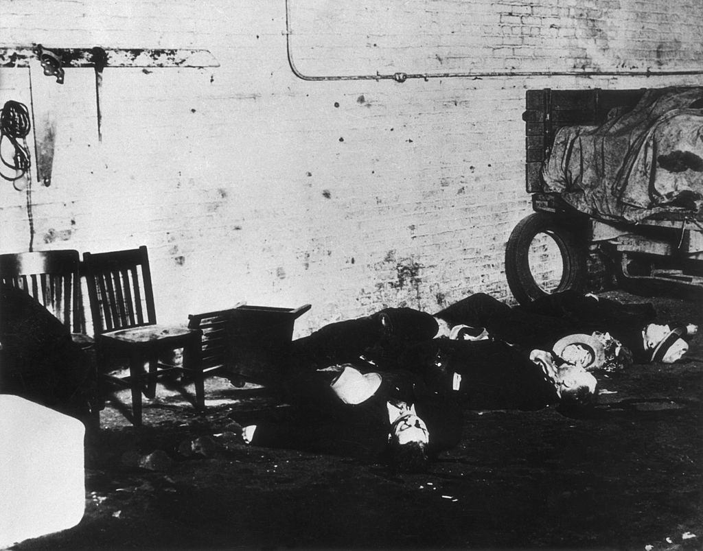 The bodies of victims of the St. Valentine’s Day Massacre, Chicago. 14th February 1929