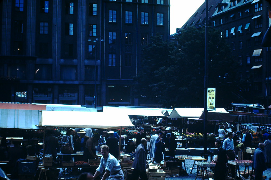 #30 Fruit Market in Stockholm, Sweden, 1949.