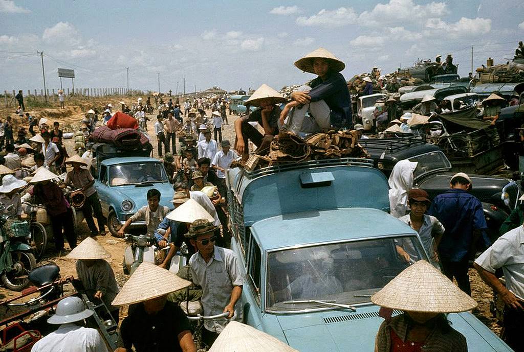 Refugees during the last days of the Vietnam War.