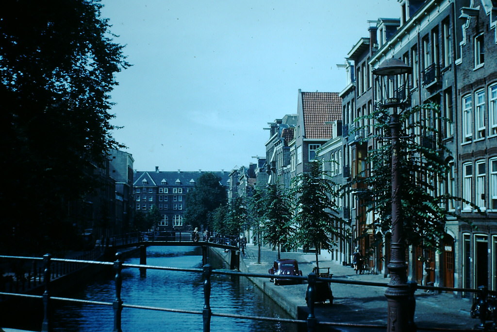 #1 Canal Bridges in Amsterdam, the Netherlands, 1940s.