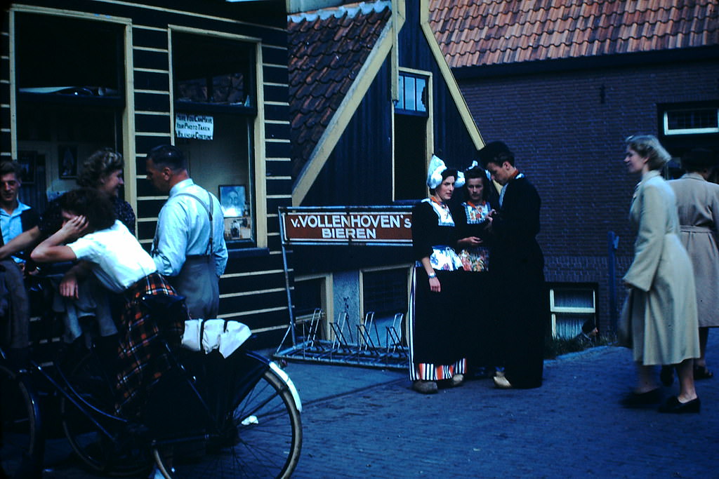 #33 Girls in Costume in Volendam, the Netherlands, 1940s.