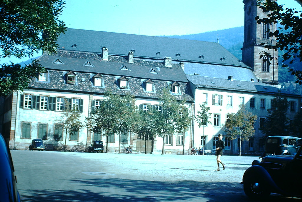 #43 Old Bldg and Chapel of Heidelberg Uni, Germany, 1949.