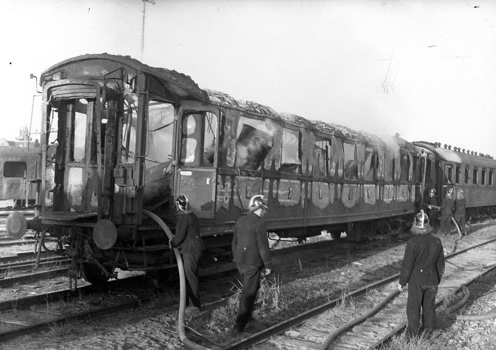 #10 Train accident in Amsterdam, 1950s.