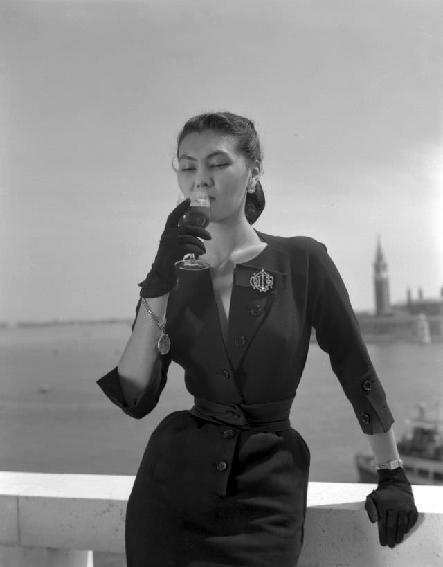 #16 Alla in dress by Christian Dior, Venice, 1951