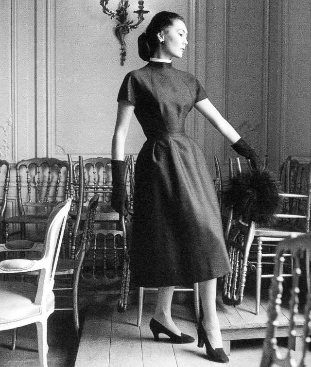 #22 Alla in Dior’s dress called “Croque-mitaine” Autumn/Winter Collection Vivante line 1953, Paris
