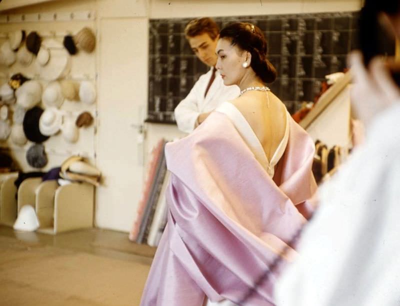 #31 Alla being fitted in one of Dior’s gowns, photo by Loomis Dean, 1957