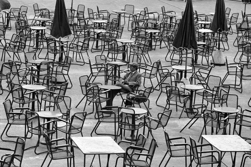Waiting at the airport, Amsterdam, 1965