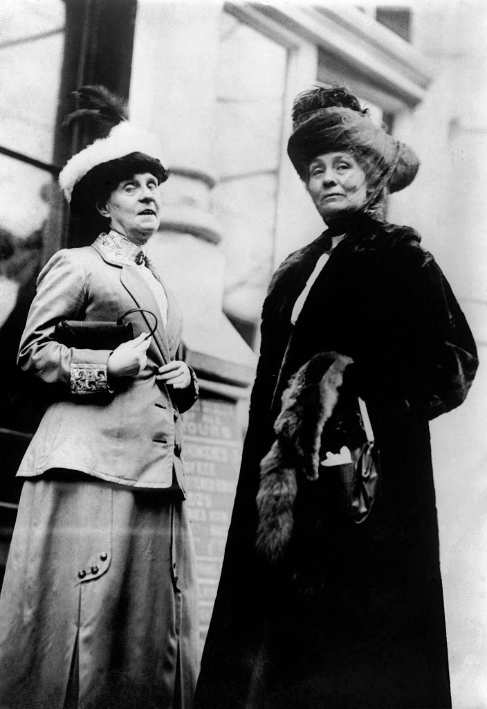 #13 Emmeling Pankhurst with Mrs Hudson, 1910s.